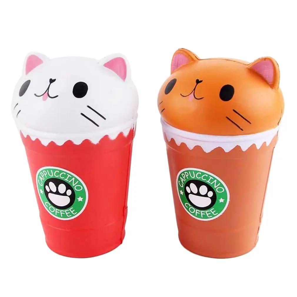 Мягкая игрушка кавайная кофейная чашка кошачья голова ароматизированные игрушки практичные медленно растущие сжимаемые игрушки анти-strss Лучший подарок игрушки для снятия стресса