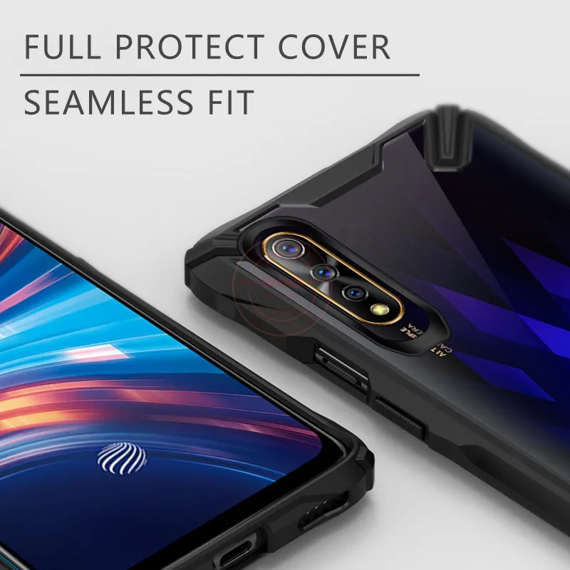 Military airbag Anti-fall shell Case For Vivo S1  IQOO Neo  Y7S Transparent Acrylic PC +TPU Shockproof Armor Back cover Case (6)