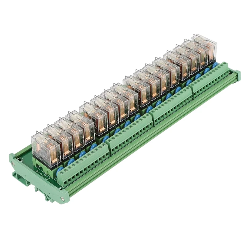

Relay Module, 12V 16 Channels Relay Module for PLC Amplifier Board/Din Rail Installation Electronic Kit Components Relay Module