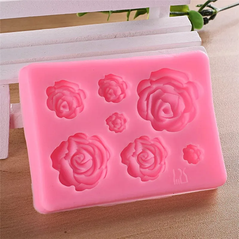 3D цветок силиконовая форма для мыла Роза набор для работы с мастикой «сделай сам» инструменты для украшения торта для шоколадных изделий ручной работы резак Свадебные украшения