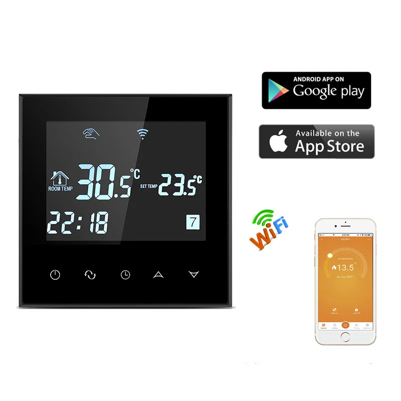 

APP Controlled Intelligent and Smart Wifi Temperature Controller Regulator Electric Heating System Wireless Room Thermostat