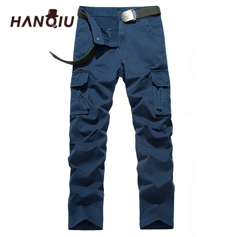 HANQIU военный карго Broek мужские джоггеры тактические повседневные Lint Нежные