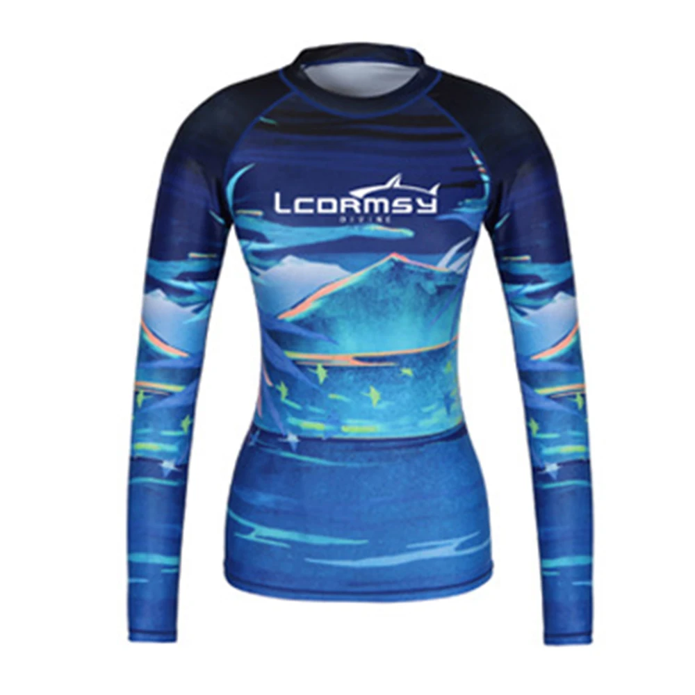 Women's Rash Protection Beach Long-Sleeve Surfing Swim Top Water Sports Gym Diving Suit Quick-Drying UPF50+