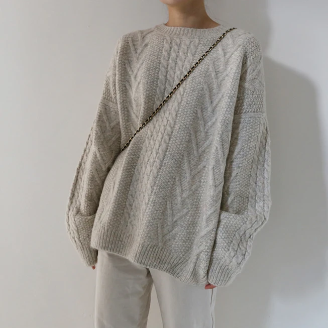 autumn winter women sweater and pullovers long sleeve minimalist knitted tops loose oversized sweater ladies warm P689 autumn winter women sweater and pullovers long sleeve minimalist knitted tops loose oversized sweater ladies warm P689