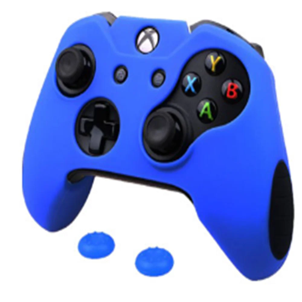 Резиновый силиконовый защитный кожный чехол, утолщенный Противоскользящий чехол для microsoft Xbox One 1 X S тонкий контроллер для большого пальца - Цвет: Синий