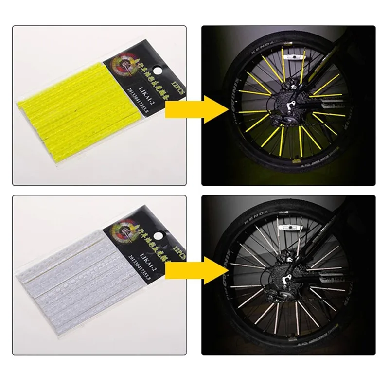 Top 12 Pcs Bicycle Light Rim Radio Clip Light Tube Safety Warning Light Strip Safety Cycling Reflective Reflector Bike Accessories 2