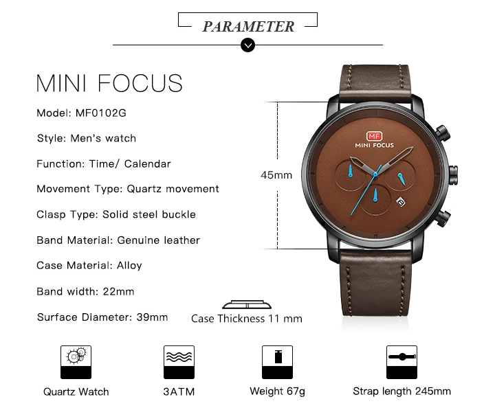 Мини фокус кварцевые часы для военных мужчин s часы лучший бренд класса люкс мужские наручные часы с кожаным ремешком повседневные спортивные мужские часы Relogio Masculino