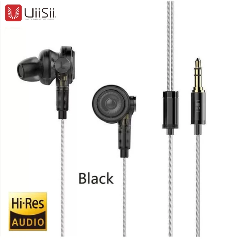 Наушники UiiSii BA T9 In Ear HI RES 2BA + 1DD 6 Drive Hybrid Technology HiFi Stereo для телефонов iOS и Android