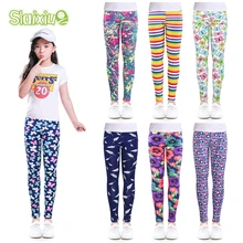 SLAIXIU; мягкие леггинсы для девочек; одежда для маленьких девочек; узкие брюки; хлопковые детские брюки с цветочным принтом; обтягивающие детские леггинсы для девочек