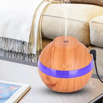 

Aroma Diffuser Air Humidifier Aromatherapy Wood Grain 300ml Usb Charging Convenient Useful Night Light Moisture
