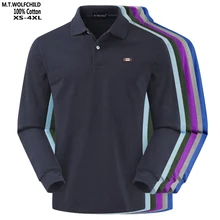 Высокое качество, осень, мужские рубашки поло с длинным рукавом, хлопок, XS-4XL, повседневные, одноцветные, мужские рубашки поло, модные мужские топы s