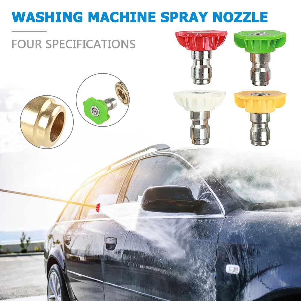 4pcs 1/4" Quick Connector Car Washer Nozzles Metal Jet Lance Nozzle High Pressure Washer Spray