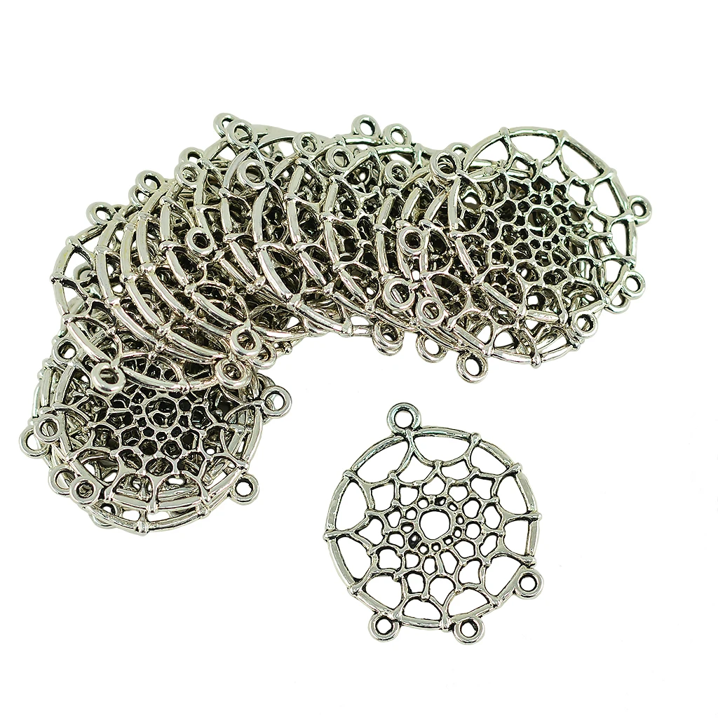 

120 pcs Tibetan Silver Feather&Dream Catcher Charms Pendants DIY necklace earrings Jewelry Finding