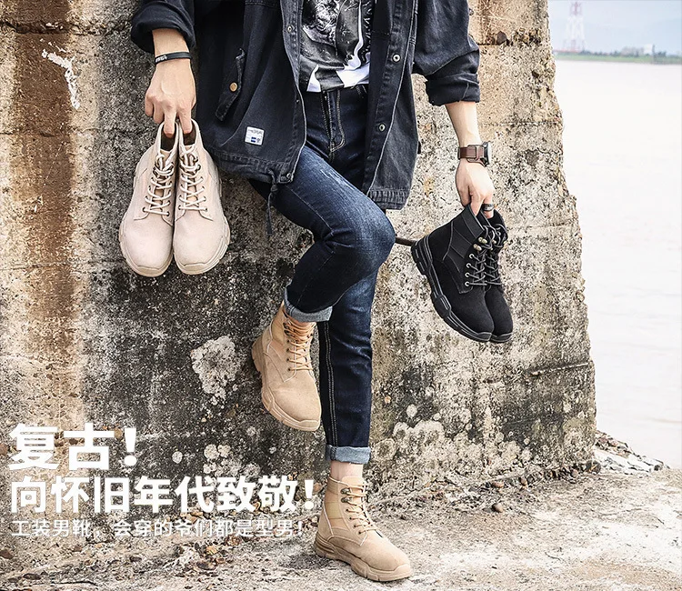 Men Desert Tactical Military Boots Mens Working Safty Shoes Army Combat Boots Militares Tacticos Zapatos Men Shoes Boots Feamle