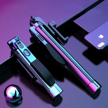 

Metal Selfie Stick Bluetooth Foldable Handsfree Phone Holder Selfie Stick with Light Tripod Table Holder for Xiaomi/Samsung