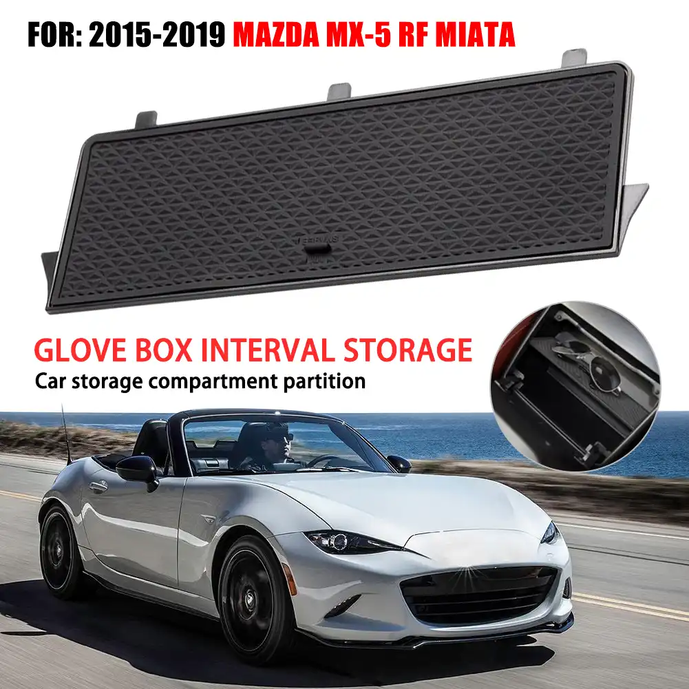 Fltaheroo Car Glove Box Interval Storage for Mx-5 Rf Miata 2015-2019 Storage Console Tidying Box Black Central Storage Box
