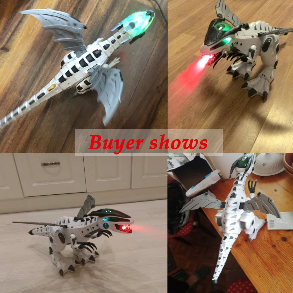 Electric Walking Machine Spray Dinosaur Model Kit Kids Swing Robot Toy Electronic Animal Model with Light Sound Robot Toys Gifts