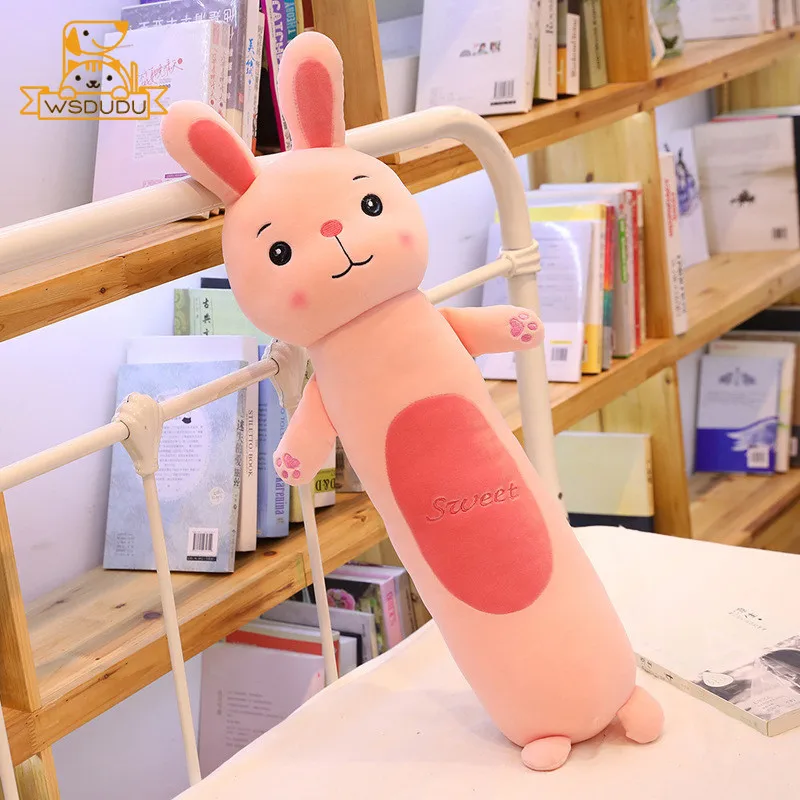 Rabbit Длинная Подушка милые животные куклы Кролик Банни лягушка обезьяна Лев мягкие плюшевые игрушки мультфильм подушки для детей; подарок для девочки - Цвет: Rabbit