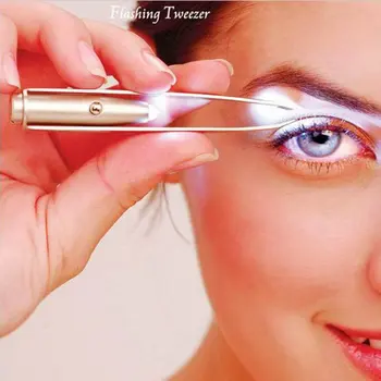 

Portable Stainless Steel Smart Design LED Tweezer Eyelash Eyebrow Eyes Hair Remover Tools Eyebrow Tweezers Beauty