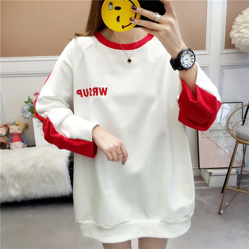 Корейские свободные толстовки, пуловер, Топ с длинным рукавом, Kawaii, Harajuku, толстовки, весна-осень, женские толстовки