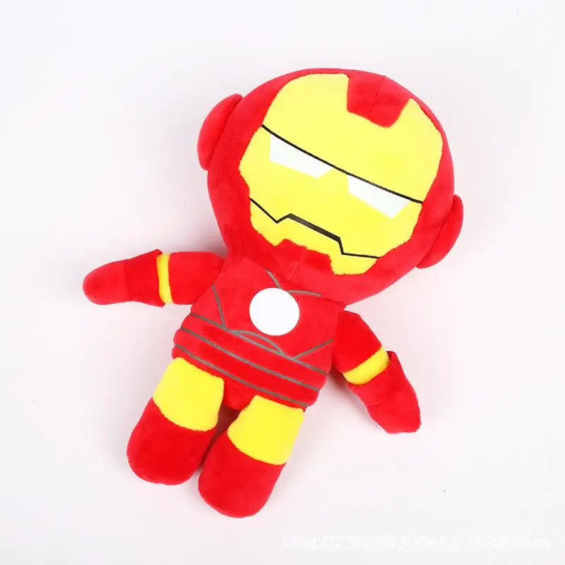 10-25 см Marvel Мстители мягкие чучела супер герой Капитан Америка Железный человек паук Плюшевые игрушки фильм куклы для детей подарок на день рождения - Цвет: Черный