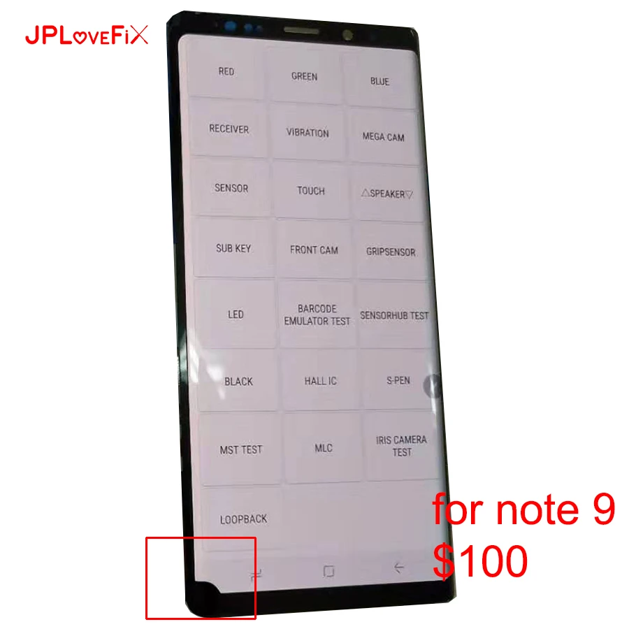 JPFIX утечки в черный горошек для маленьких девочек ЖК-дисплей для Note 9 N960F гореть в тени Дисплей Сенсорный экран дигитайзер, с корпусом, Запасные детали для замены