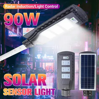 

90W Solar Street Light +Radar PIR Motion Sensor Light Activated Wall Path Lamp Light Control+Radar Sensor Street Light