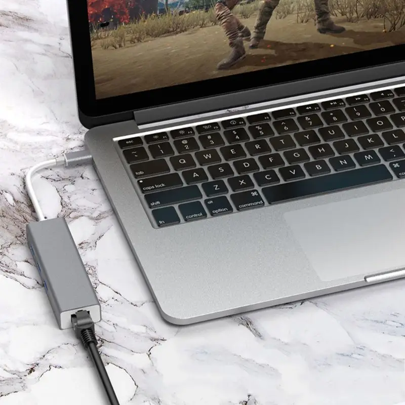 Type C-USB 3,0 концентратор RJ45 Ethernet Lan Сетевой адаптер для ноутбуков MacBook Pro