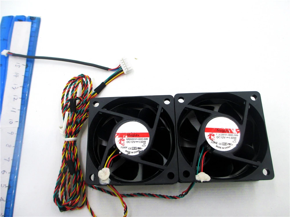 2 шт. новый вентилятор для Φ 1 5 W MB60251V1 000C G99 44 12V 6025 60x60x25