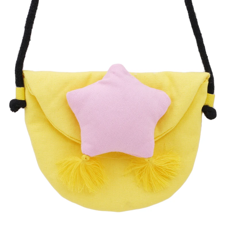Yellow pink Женский кошелек с рисунком пентаграммы, сумка через плечо, детский мини-кошелек для девочек, Вельветовая портативная Сумочка, Детская сумка-мессенджер - Цвет: Yellow pink