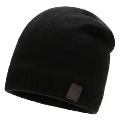 Новые Рекомендуемые зимние шапки бини шапка s Шерсть вязаная шапка плюшевая подкладка хип-хоп шапки теплая шапка популярная вязаная шапка