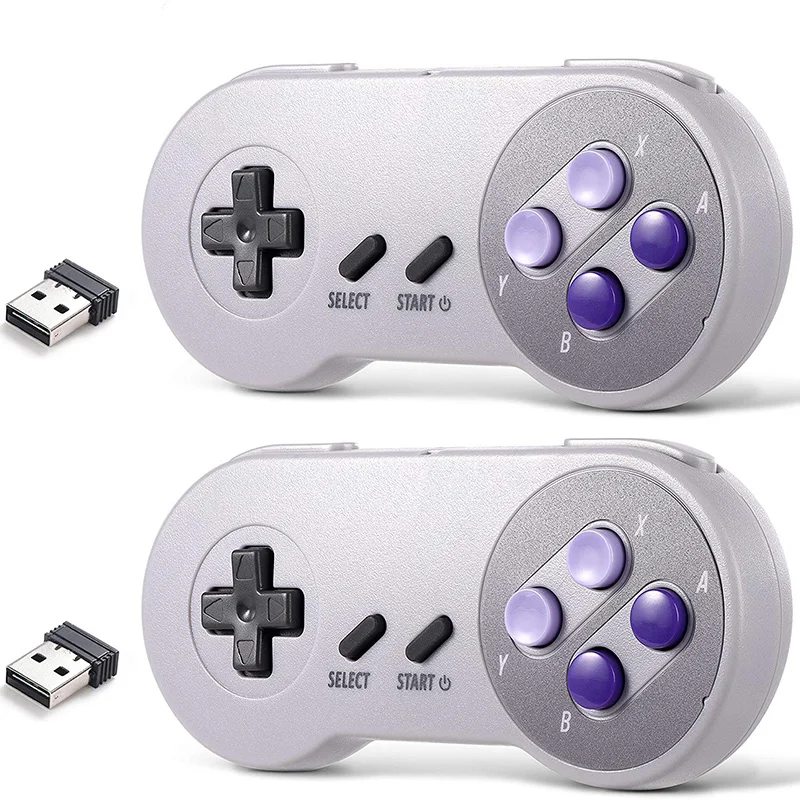 2pcs/Lot 2.4 GHz Wireless USB Controller Compatible with Super Famicom Games USB Classic Controller Joypad Joystick for Windows 