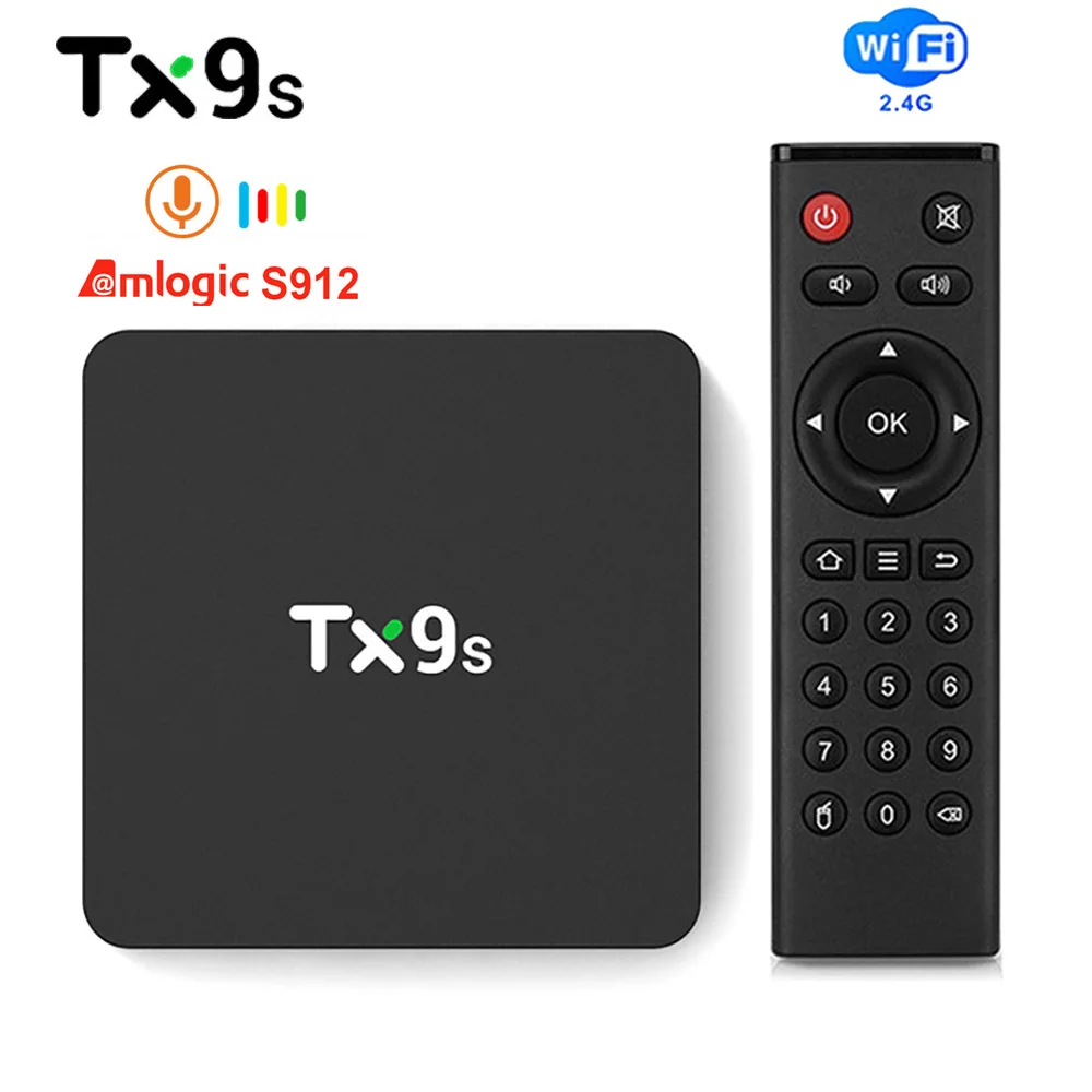 

Tanix TX9s Android 7.1 Smart TV Box Amlogic S912 2GB 8GB 4K 60fps 2.4G Wifi 1000M Google Voice Assistant Youtube Set top box