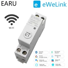 1P din-рейка WIFI автоматический выключатель Умный таймер реле дистанционное управление с помощью приложения EWeLink умный дом совместим с Alexa Google