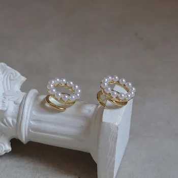 

Pearl Wild Round Ear Bone Clip French Retro Simple Cold Pierced Clip Earrings