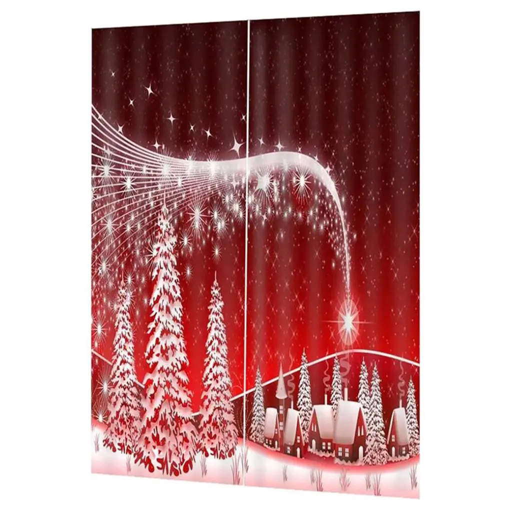 Светонепроницаемые занавески с принтом звезд рождественские декоративные на