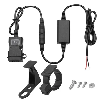 

Waterproof Dual USB 12V Motorcycle Handlebar Charger Socket Switch & Mounts Motorcycle Electric Car Usb Car Double Charger