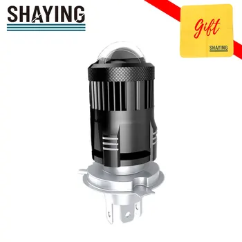 

1 Piece Led Motorcycle Headlight H4 Bulb Double Color Lamp With Lens Projector Amber White Super Bright 6500K AC & DC 9-80V