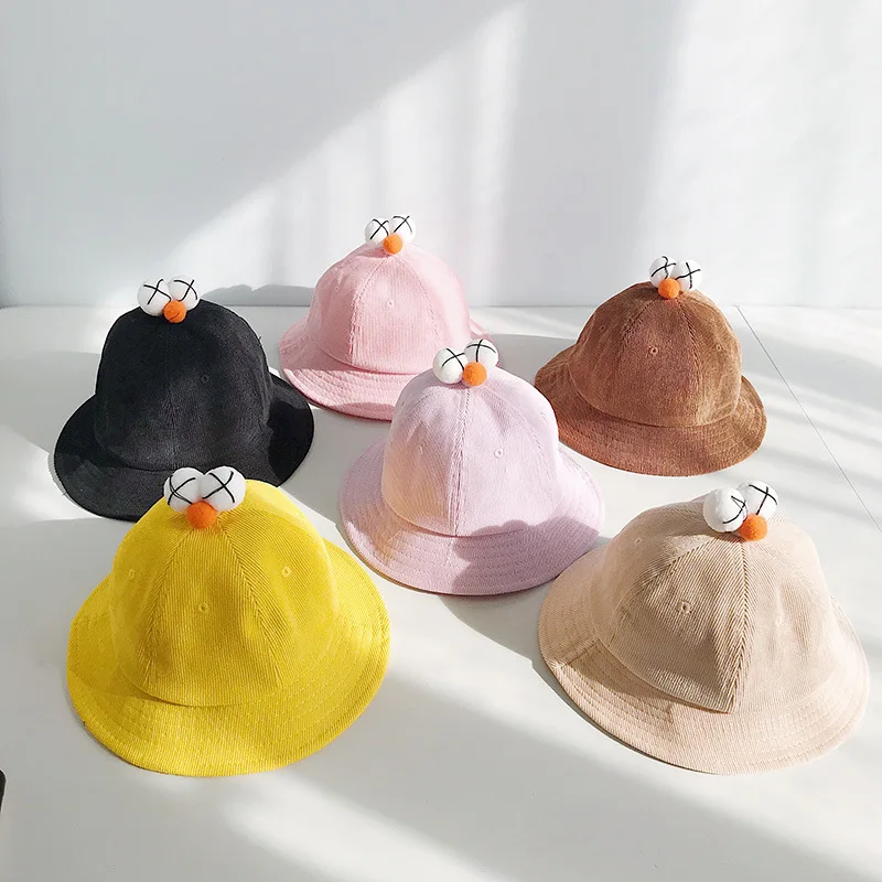 

Cartoon Character Bucket Hat Men Women and kids Fisherman Hats Autumn Outdoor Hunting Fishing Cap Corduroy Flat Cap harajuku