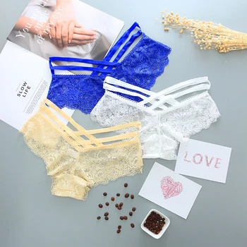 

Sexy Panties Women Lace Low-rise Solid Sexy Briefs Transparent Female Underwear Soft Lingerie Ladies G String Thong