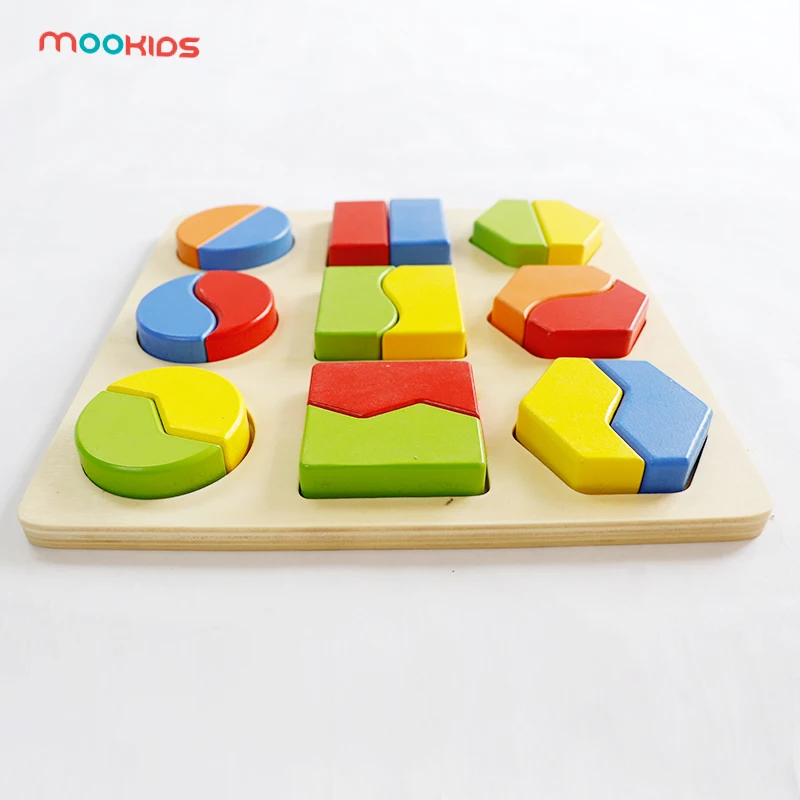 Mookids деревянная геометрическая форма головоломка Монтессори Сортировка математические кирпичи дошкольного обучения обучающая игра Детские игрушки для малышей