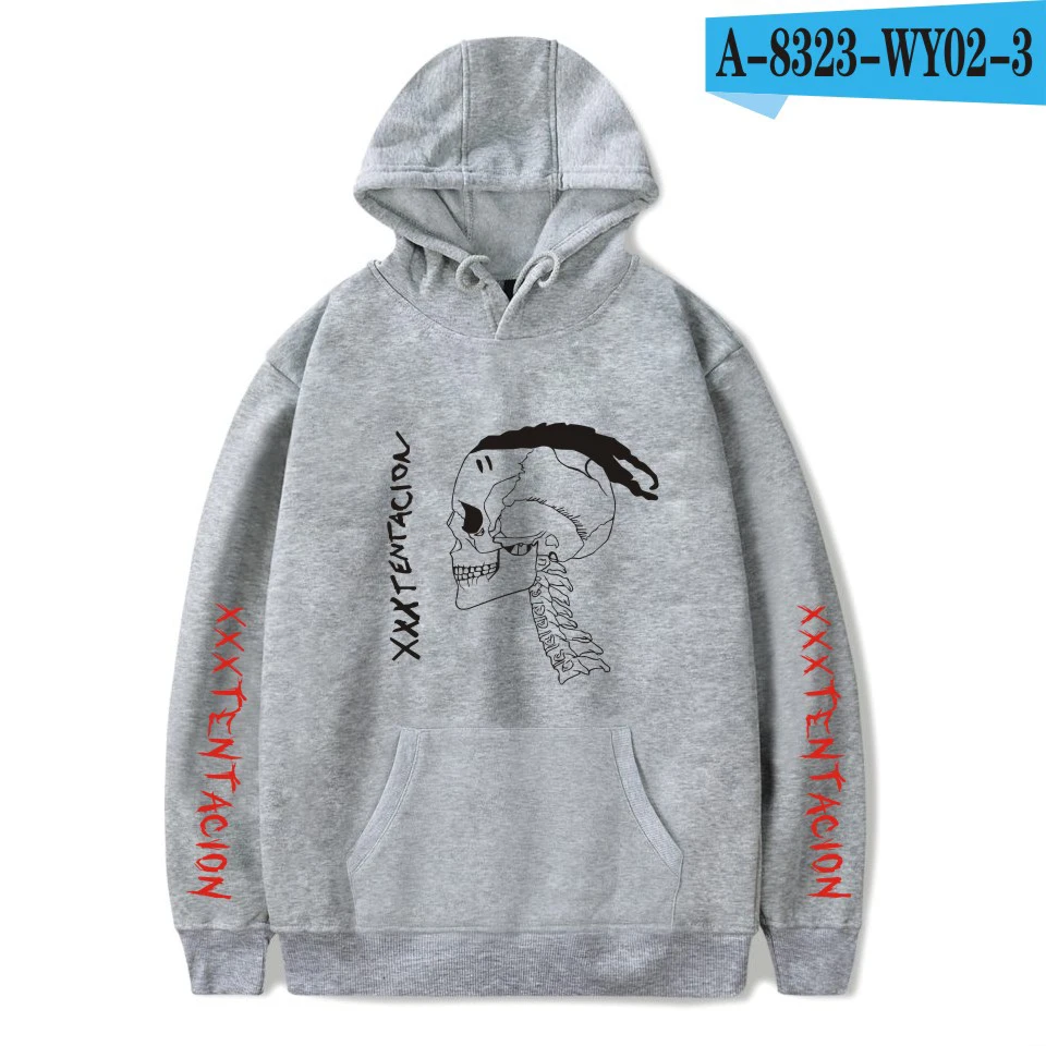 gray Новинка XXXTentacion 3D толстовки для мужчин и женщин модные толстовки XXXTentacion с принтом Мужские толстовки уличная одежда хип-хоп толстовки Топы - Цвет: gray