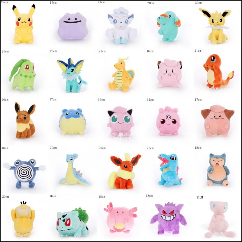 Kawaii Pokemones Pikachu Squirtle Charmander Gengar Bulbasaur Elf Psyduck Togepi набитая аниме плюшевая кукла детские