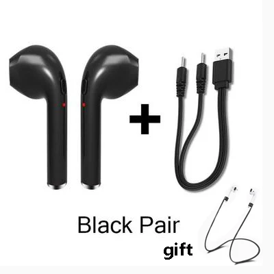 earphone and cables I7s TWS Bluetooth наушники-вкладыши беспроводные наушники мини музыкальный наушник спортивные наушники гарнитура с беспроводными наушниками кабели - Цвет: earphone and cables