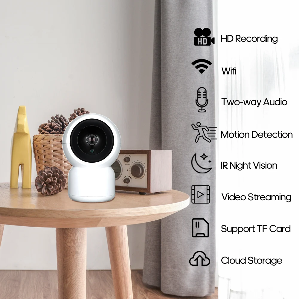 1080P IP Камера WI FI 360 Смарт для панорамной съемки TF слот карты ИК двухстороннее аудио