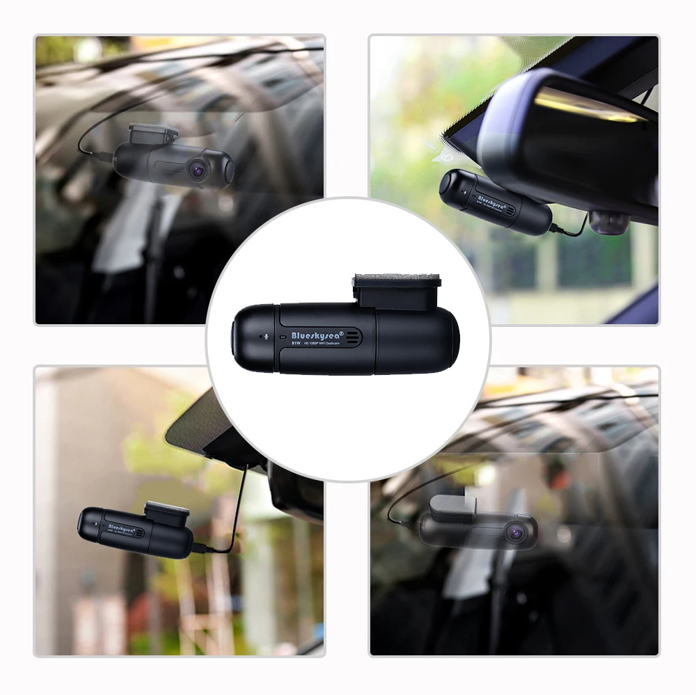 Blueskysea B1W видеорегистратор для автомобиля Full HD 1080P Мини WiFi с поворотом на 360