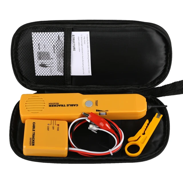 Tracker Diagnose Tone Finder Telephone Wire Cable Tester Toner Tracer Electronics Tools cb5feb1b7314637725a2e7: NO with bag|with bag