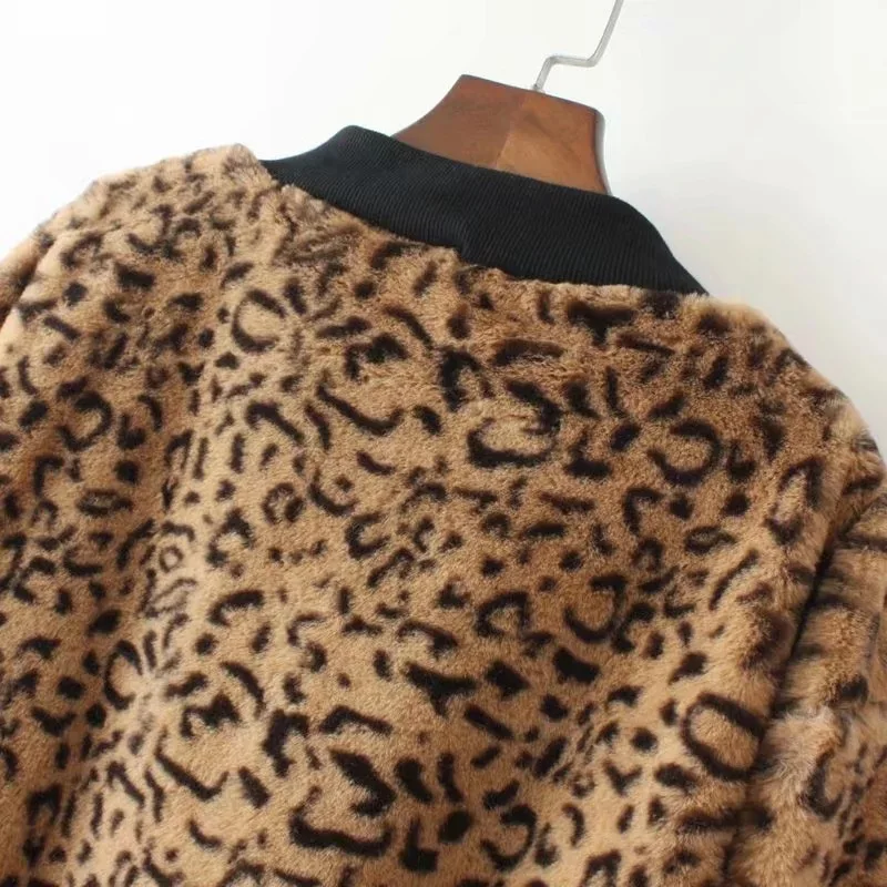 Леопардовое Женское пальто, осень и зима, Европа и Америка,, EBay AliExpress, женское платье, плотное, свободное