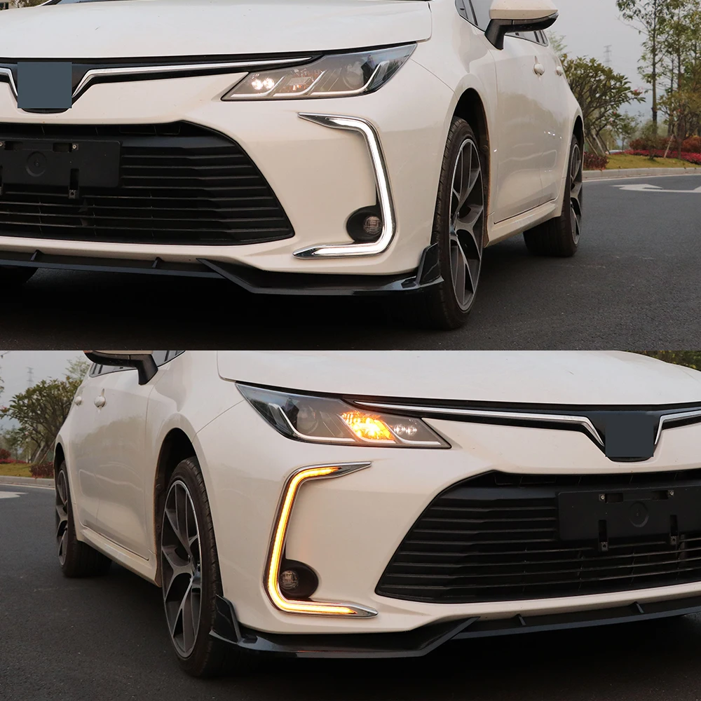Автомобильный мигающий 2 шт. для Toyota Corolla желтое Сигнальное реле Водонепроницаемый Автомобильный светодиодный DRL лампа Светодиодный дневной ходовой светильник