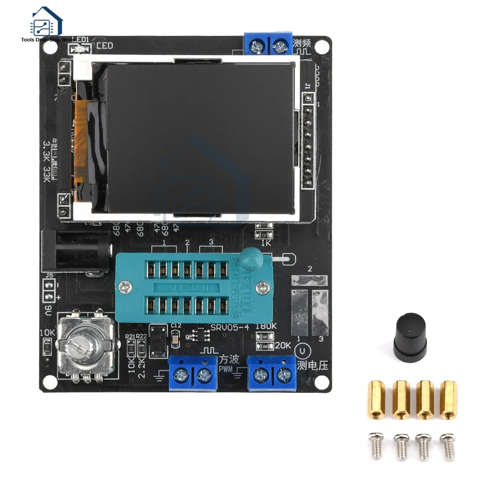 Russian English Version GM328A Transistor Tester LCR Diode Capacitance ESR Voltage Frequency Meter PWM DIY Kit with Case 3